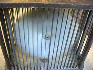 Late '40's-early '50's Mathes Cooler wooden box fan