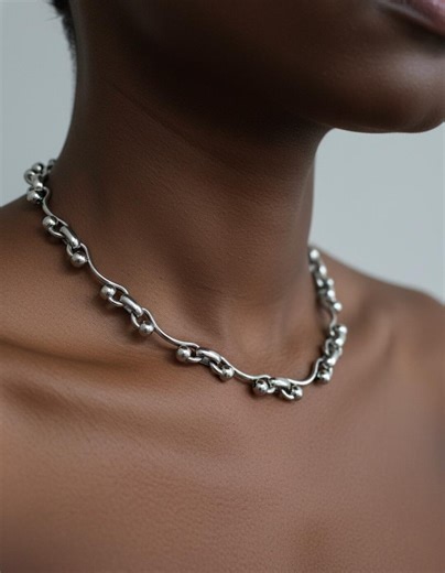 Stainless Steel Ball Chain Choker Necklace, Gothic Punk Silver Pendant, Minimalist Y2K Statement Jewelry for Women - Etsy
