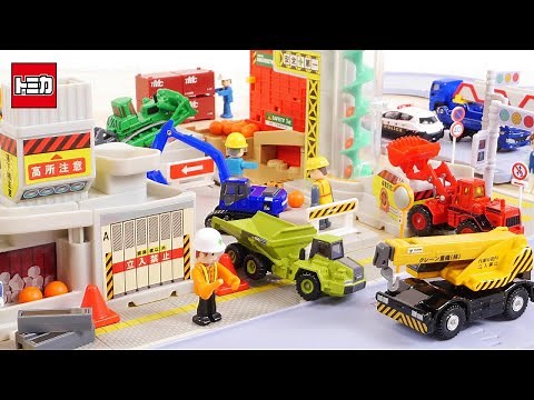 [Tomica Layout] Perfect for large construction sites Tomica Construction Vehicle Set 3 Constructi...