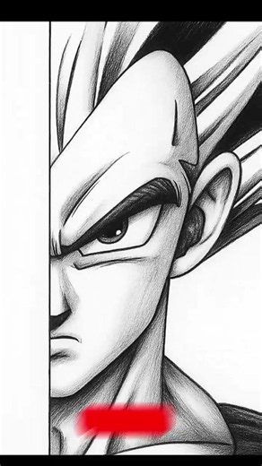 🔥 Vegeta Half Face Pencil Sketch | Dragon Ball Z Drawing ✏️Vegeta Drawing | Realistic Pencil Sketch