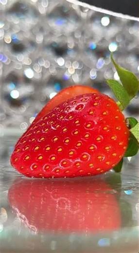 Slicing a Juicy Strawberry in Slow Motion! 🍓✨
