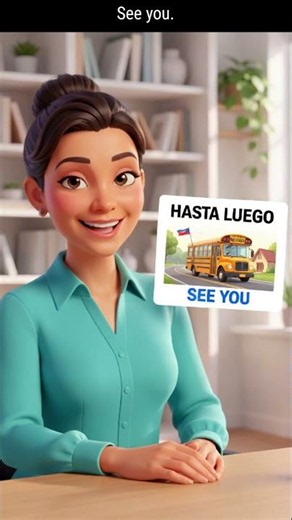 Learn Conversational Spanish for Kids: Hasta luego means See you! 🧸🚌🎨 #childrensvideocenter