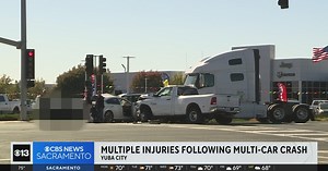 Multiple injuries following multi-car crash in Yuba City