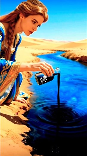 The bear rescued the fish and the tortoise from the poisonous water #ai #tree #save #river #cartoon