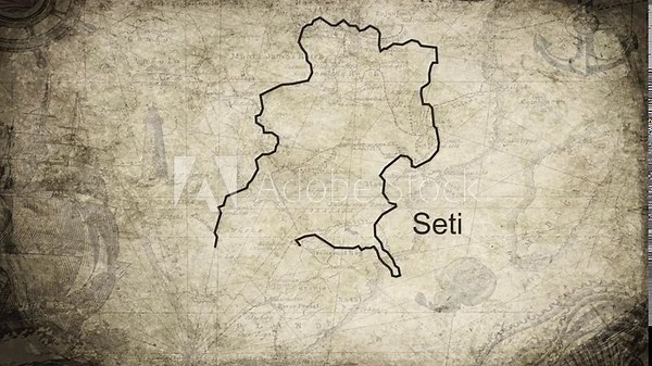 Seti map drawn on a cartography background sheet of paper