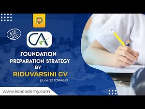 How to prepare for CA Foundation Exams By our Topper Riduvarsini #studytips#ksa#ca#exam #preparation