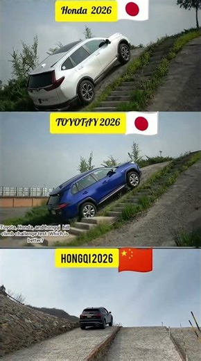 Toyota vs Honda vs Hongqi ⚠️ Extreme Hill Climb Challenge | Who Reaches the Top?