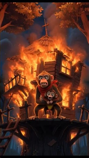 குரங்கு கட்டிய மர வீடு 🔥 தீ வைத்து அழித்த கருப்பு குரங்கு | Monkey Tree House Story Tamil