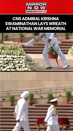 Chief Of Naval Staff Admiral Krishna Swaminathan Lays Wreath At National War Memorial #shorts