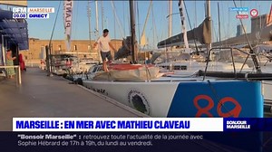 Marseille: le skipper Mathieu Claveau s'entraîne au large du Vieux-Port