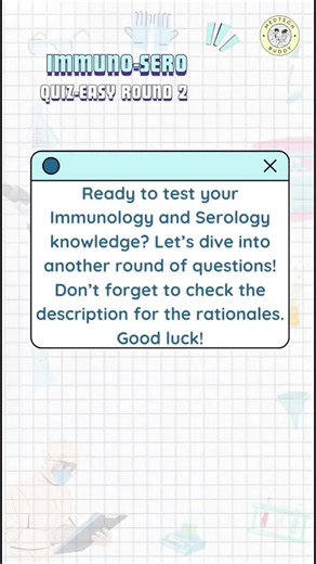 #study Immunology-Serology Easy-MCQs Round 2 R A T I O N A L E : 1. IgA is the main immunoglobulin found in mucosal secretions, such as saliva, tears, and mucus, where it provides protection against pathogens by preventing their attachment and entry into the mucosal cells. 2. The classical pathway of the complement system is triggered by antigen-antibody complexes (primarily involving IgG and IgM) and is associated with the adaptive immune response. This pathway leads to the activation of C1 and