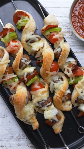 Pizza on a stick is the ultimate family-friendly snack, perfect for movie nights and after-school munching! Find the full recipe here: bit.ly/45TJji8 | Taste of Home