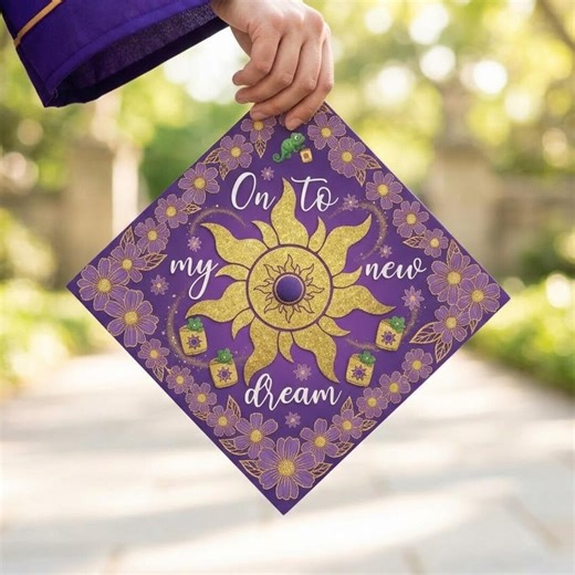 Rapunzel Graduation Cap Topper, Tangled Grad Cap Decor, Disney Graduation Gift, Class of 2026, Custom Disney Grad Topper - Etsy