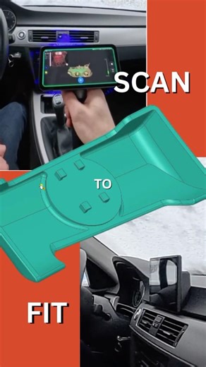 Bracket #design for a CarPlay screen: from #scan to #cad with #QUICKSURFACE