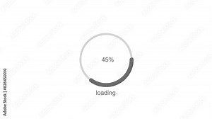 Loading circle gray color Animation. Download Progress, Preloaded Interface Buffering. white background 4k video. Stock Video