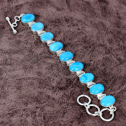 Sleeping Beauty Turquoise Bracelet: Sterling Silver Gemstone, Handmade - Etsy