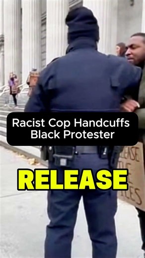 Racist Cop Handcuffs Black Protester for Shouting “Release the Epstein Files”