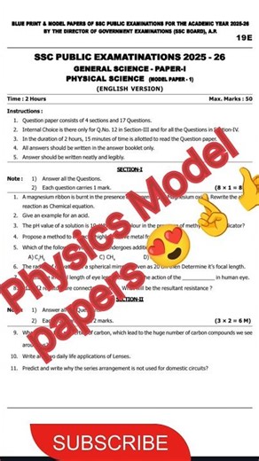 10th class Physics Model papers 🤞👍#All the best for your exam🤞#preparation ‪@reshmareshma5408‬ 🤲👍