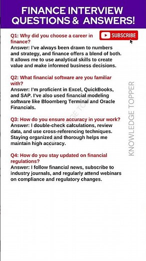 Finance Interview Questions and Answers | Finance Job Interview Questions and Answers