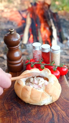 This Bread Bowl Gets Cheesy Over the Fire