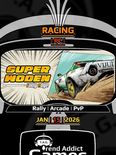 • Super Woden: Rally Edge • Racing | Rally | Arcade | PvP / PC A Super Woden spin-off that blends classic arcade racing with deep mechanics and a passion for car culture. Developer: ViJuDa Publisher: ViJuDa https://store.steampowered.com/app/3218630/Super_Woden_Rally_Edge/ Curated. Daily. T.A.G. Trend Addict Games (T.A.G.) recommends new PC games. We do not provide downloads. Please support the developers by purchasing through official platforms. Contact / Inquiries: trendaddictgames@gmail.com T