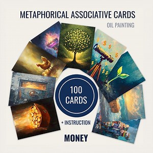 100 Associative Metaphorical Cards Theme Money for Therapy and Self-reflection in Oil Painting Style – Includes Printable Files - Etsy