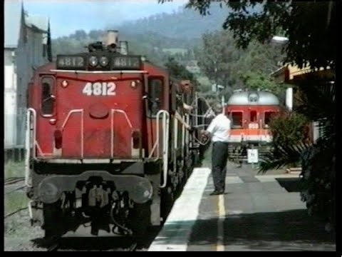 Australian 48 class Alco diesel locomotives - Nowra freight - late 1993.