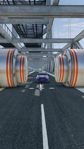 Long Capsule Buses vs Low Pipes - BeamNG.drive #shorts #beamngdrive #bus