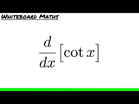 Derivative of cot x