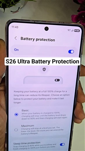 S26 Ultra Battery Protection Samsung #shorts #youtubeshorts #s26ultra