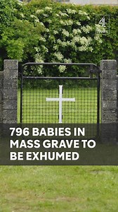 796 babies buried in a mass grave in County Galway, Ireland are being exhumed. The site in Tuam was once a home for unmarried women and their children. #Tuam #BonSecours #CountyGalway #Ireland #IrishNews #C4News #Channel4News | Channel 4 News