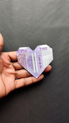 How to Make a Heart with 100 Rupee Note | Easy Money Origami Heart Tutorial