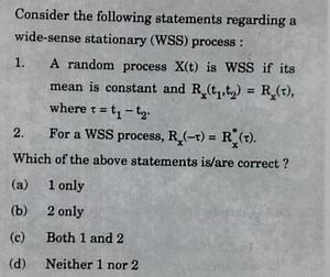 Consider the following statements regarding a wide-sense statio... | Filo