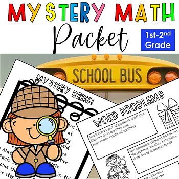 2nd Grade Math Mystery Worksheets | Sub Plans Math Spiral Review PBL Activities