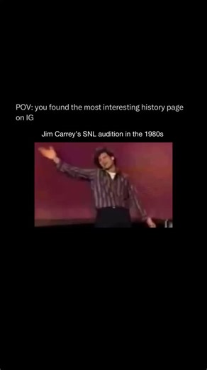 History on Instagram: "In 1980, a young, aspiring comedian named Jim Carrey auditioned for Saturday Night Live. ⁠ ⁠ Despite showcasing his remarkable talent during the tryout, he ultimately wasn’t selected for the cast.⁠ ⁠ Over time, his audition tape has become legendary among comedy fans—a moment many now regard as one of SNL’s biggest missed opportunities.⁠"