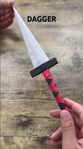 ORIGAMI DAGGER PAPER KNIFE TUTORIAL | DIY ORIGAMI WEAPON DAGGER CRAFT | ORIGAMI WORLD TUTORIAL