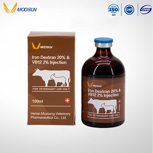 [Hot Item] Veterinary Medicine Iron Dextran 20% & Vb12 2% Injection (Animals Use) GMP