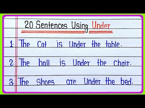 20 Sentences Using Under || 20 Sentence With Under Examples || Make Sentences Using Under