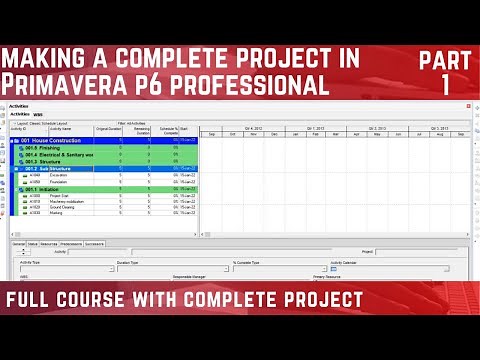 Primavera P6 Basic To Advance | Step by Step Guide | Complete Project | Part 1 | Project management