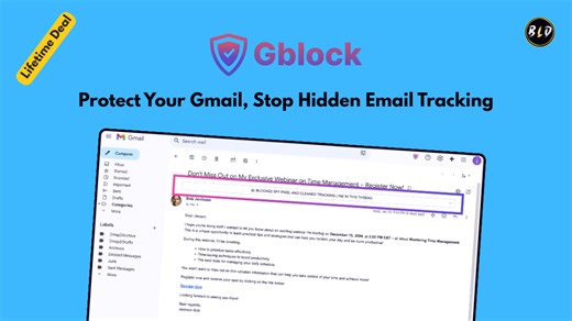 Gblock Lifetime Deal | Protect Your Gmail Privacy with Block Email Trackers & Spy Pixels