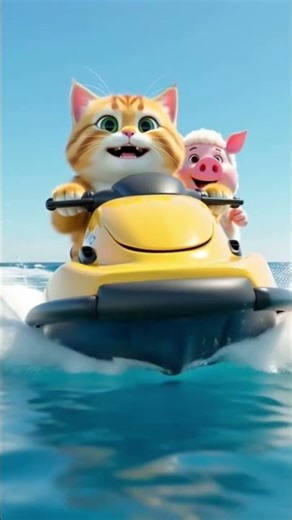 Cat & Pig’s Epic Jet Ski Adventure! 🌊🐱🐷