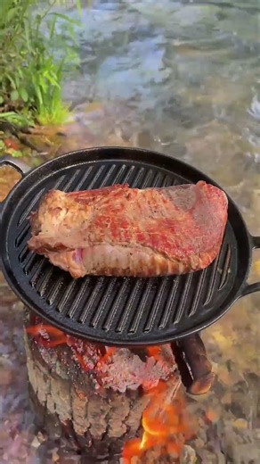 Cooking Steak Outdoors Over Fire 🥩🔥