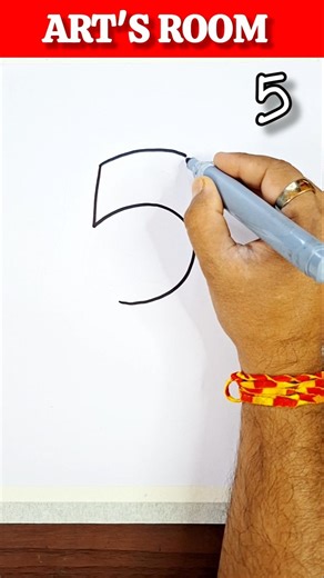 How To Draw A Dog With Number 5 | Easy Drawing Tricks With Numbers #shorts