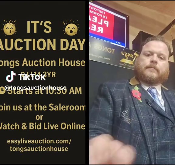 📣 It’s Auction Day at Tongs Auction House! Join us at the saleroom or watch & bid live online — the excitement starts at 10:30 AM! 🕥 Don’t miss out on amazing finds and fantastic deals 🏺💎 🔗 Watch live: easyliveauction.com/tongsauctionhouse 📍 LL14 3YR #AuctionDay #TongsAuctionHouse #LiveAuction #BidOnline #AuctionLife