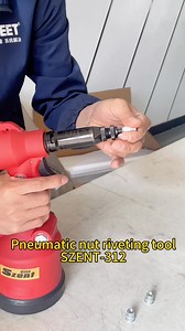 The SZENT312 pneumatic rivet nut tool is designed for efficient installation of rivet nuts with consistent pulling force and smooth operation.#SZENT312 #PneumaticRivetNutTool #Rivnut #IndustrialTools | Kseet Rivet Lucky