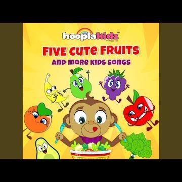 Five Cute Fruits Jumping on the Bed