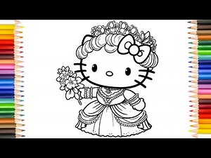 👑🎀👑How To Draw Princess Hello Kitty👑🎀👑| Step by step drawing for kids and toddlers