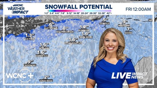 Weather Impact forecast: Bitter cold, gusty winds & snow for NC mountains