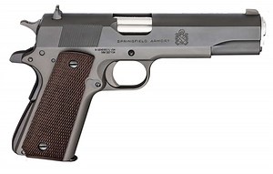 Springfield Armory PBD9108L 1911 Defender Mil-Spec 45 ACP 5' 7 1 Black Parkerized Fully Checkered Wood Grip