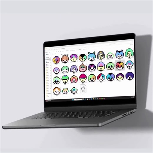 Kawaii Pixel Face Clipart: 8-bit Cartoon PNG EPS (digital Download) - Etsy